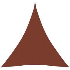 vidaXL saulessargs, 4x4x4 m, trijstūra, sarkanbrūns oksforda audums cena un informācija | Saulessargi, markīzes un statīvi | 220.lv
