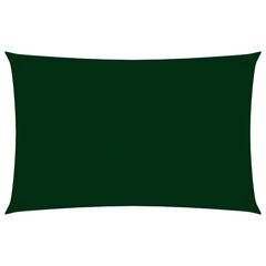vidaXL saulessargs, taisnstūra, 2x5 m, tumši zaļš oksforda audums cena un informācija | Saulessargi, markīzes un statīvi | 220.lv