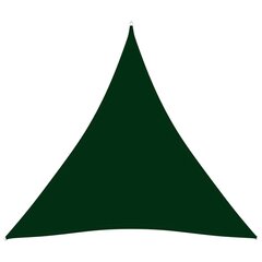 vidaXL saulessargs, 4x4x4 m, trijstūra, tumši zaļš oksforda audums cena un informācija | Saulessargi, markīzes un statīvi | 220.lv