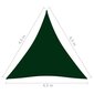 vidaXL saulessargs, 4,5x4,5x4,5 m, trijstūra, tumši zaļš audums cena un informācija | Saulessargi, markīzes un statīvi | 220.lv