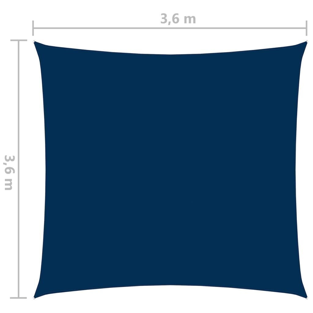 vidaXL saulessargs, 3,6x3,6 m, kvadrāta forma, zils oksforda audums cena un informācija | Saulessargi, markīzes un statīvi | 220.lv