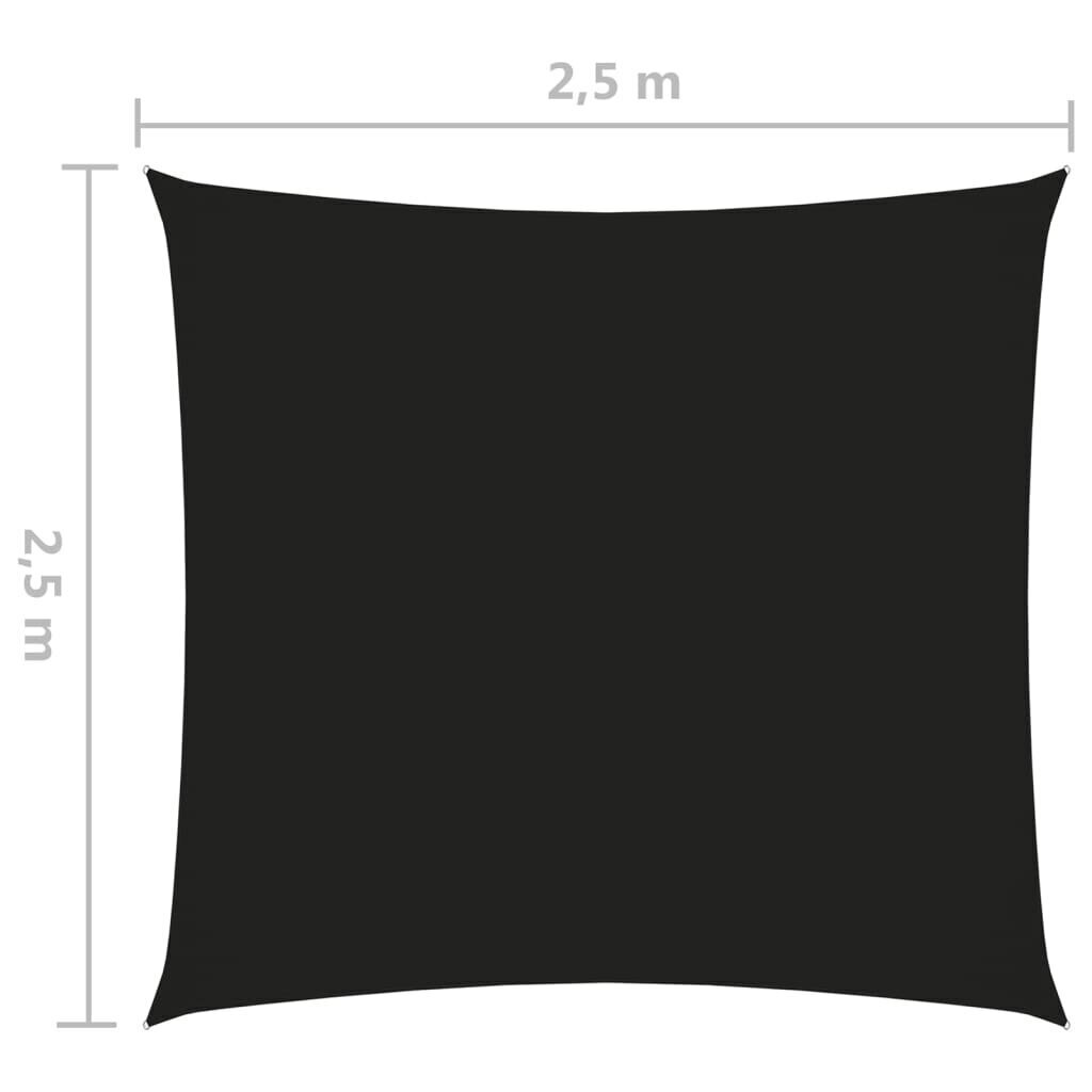 vidaXL saulessargs, 2,5x2,5 m, kvadrāta forma, melns oksforda audums цена и информация | Saulessargi, markīzes un statīvi | 220.lv