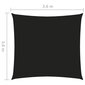 vidaXL saulessargs, 3,6x3,6 m, kvadrāta forma, melns oksforda audums cena un informācija | Saulessargi, markīzes un statīvi | 220.lv