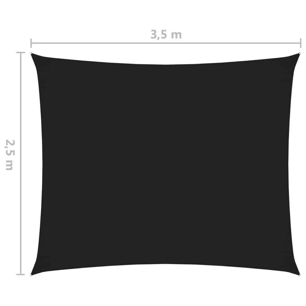 vidaXL saulessargs, taisnstūra, 2,5x3,5 m, melns oksforda audums cena un informācija | Saulessargi, markīzes un statīvi | 220.lv