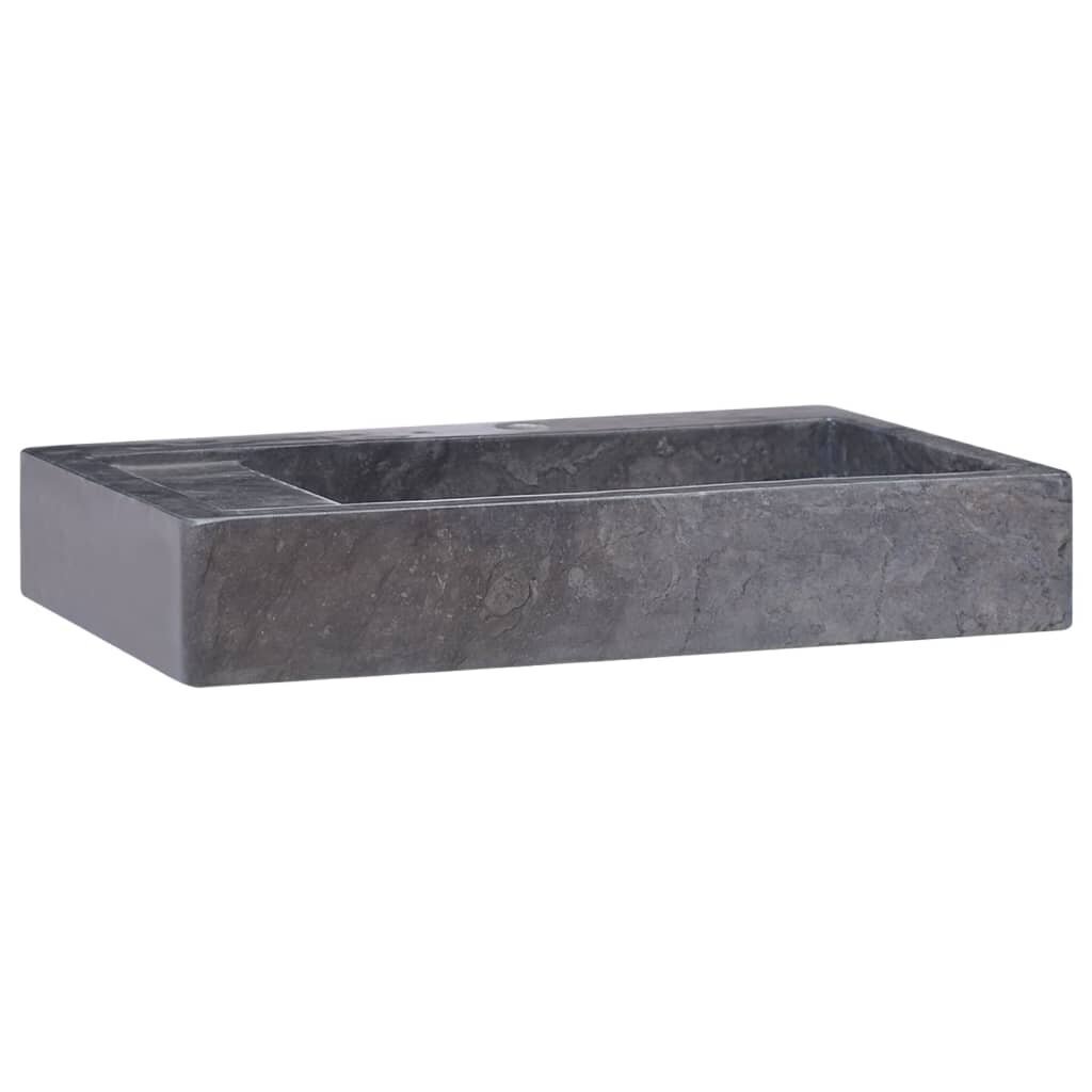 vidaXL izlietne, 58x39x10 cm, melns marmors цена и информация | Izlietnes | 220.lv