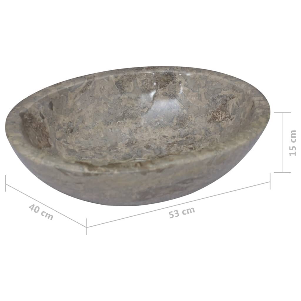 vidaXL izlietne, 53x40x15 cm, pelēks marmors cena un informācija | Izlietnes | 220.lv