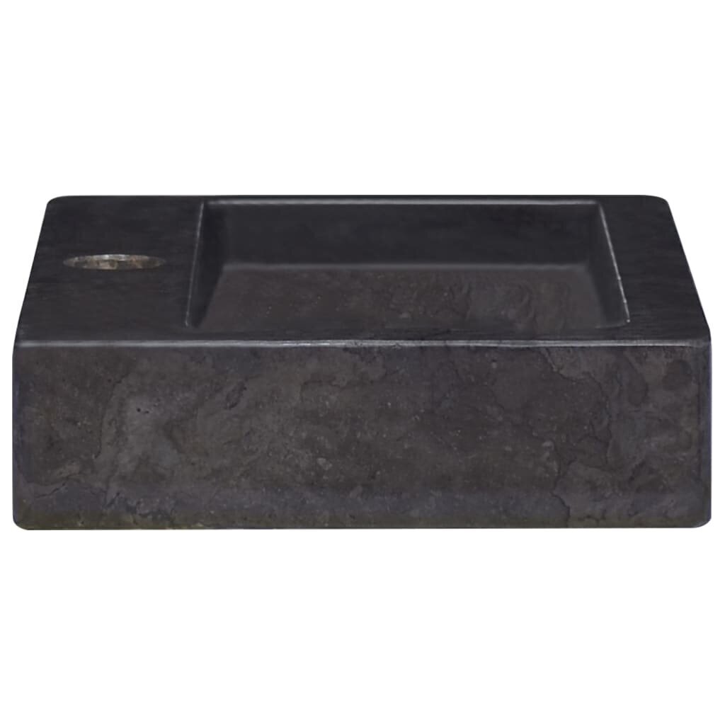 vidaXL izlietne, 38x24x6,5 cm, melns marmors cena un informācija | Izlietnes | 220.lv