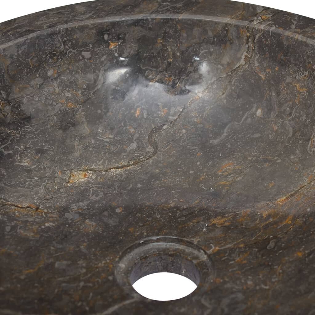 vidaXL izlietne, Ø40x12 cm, pelēks marmors cena un informācija | Izlietnes | 220.lv