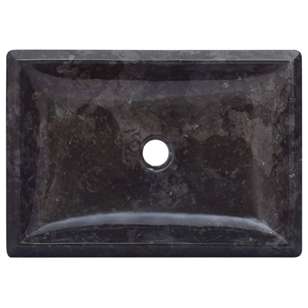 vidaXL izlietne, 50x35x10 cm, melns marmors cena un informācija | Izlietnes | 220.lv