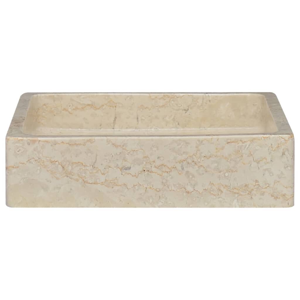 vidaXL izlietne, 40x40x10 cm, krēmkrāsas marmors cena un informācija | Izlietnes | 220.lv