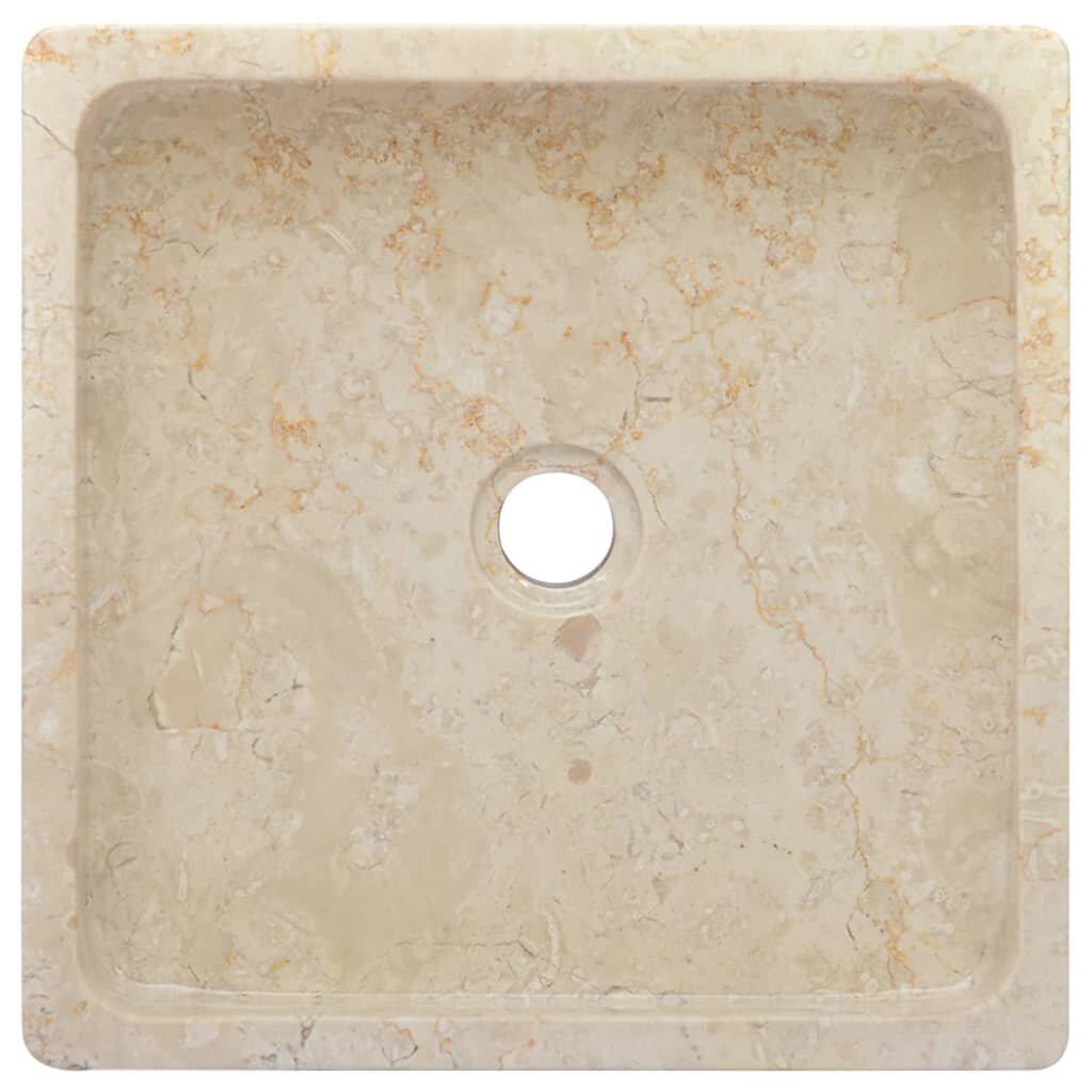 vidaXL izlietne, 40x40x10 cm, krēmkrāsas marmors cena un informācija | Izlietnes | 220.lv