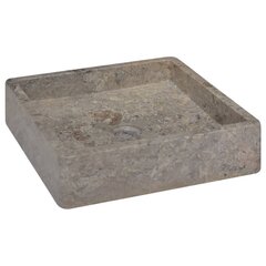 vidaXL izlietne, 40x40x10 cm, pelēks marmors цена и информация | Раковины | 220.lv