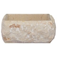 vidaXL izlietne, 30x30x13 cm, krēmkrāsas marmors cena un informācija | Izlietnes | 220.lv