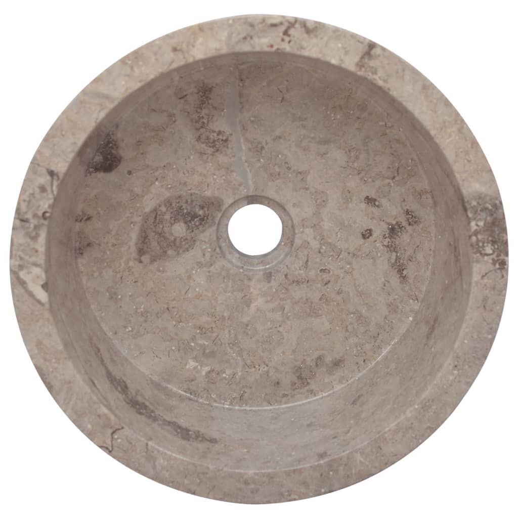 vidaXL izlietne, Ø40x15 cm, pelēks marmors цена и информация | Izlietnes | 220.lv