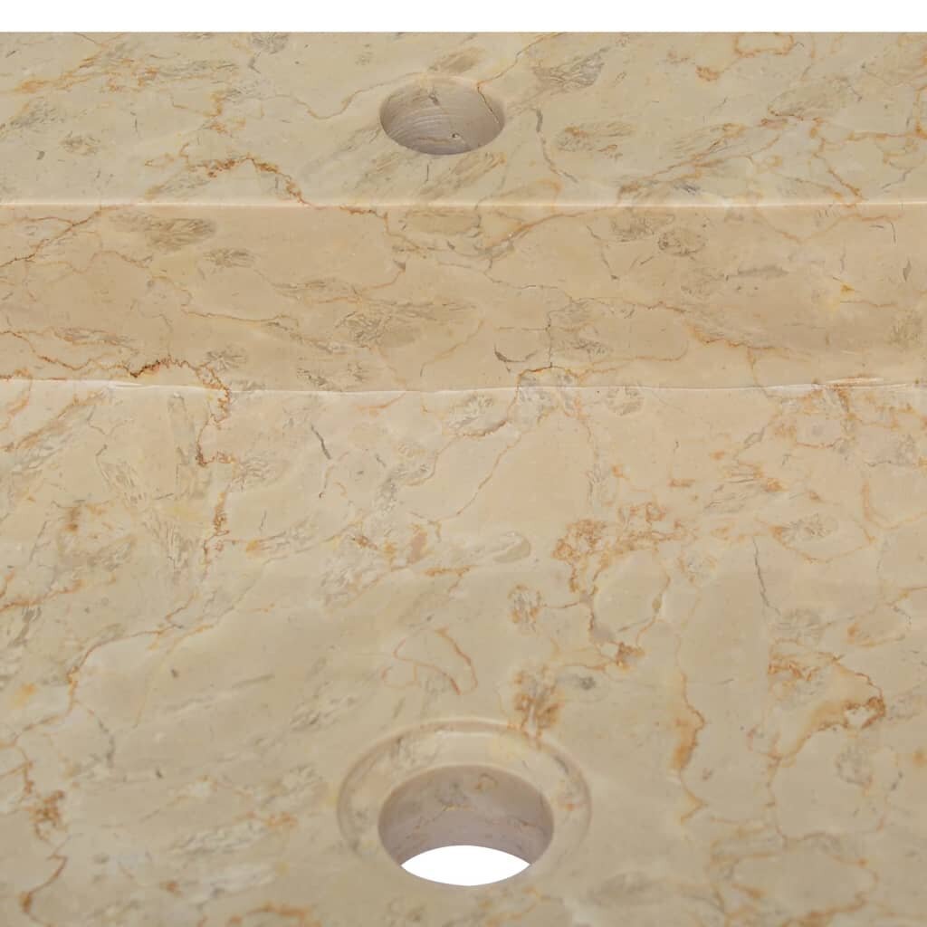 vidaXL izlietne, 40x40x12 cm, krēmkrāsas marmors cena un informācija | Izlietnes | 220.lv