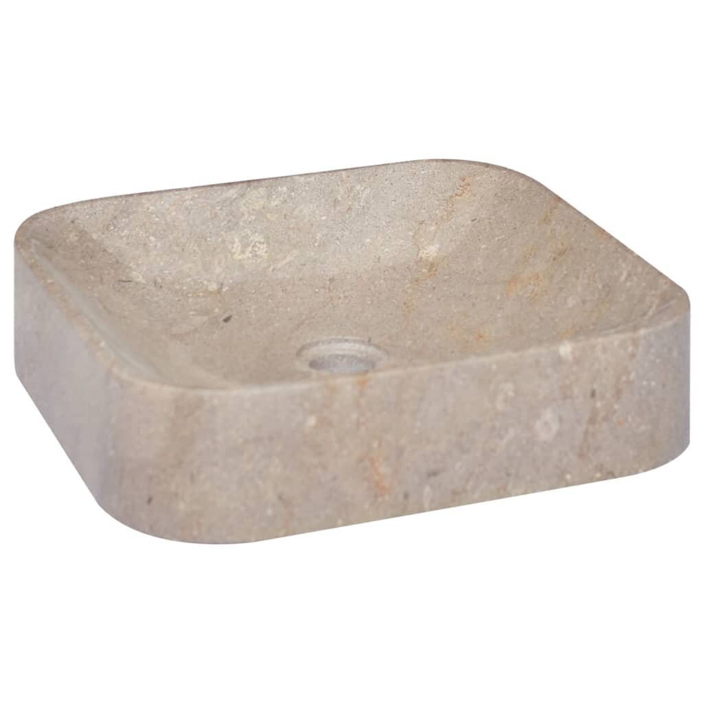 vidaXL izlietne, 40x40x10 cm, pelēks marmors cena un informācija | Izlietnes | 220.lv