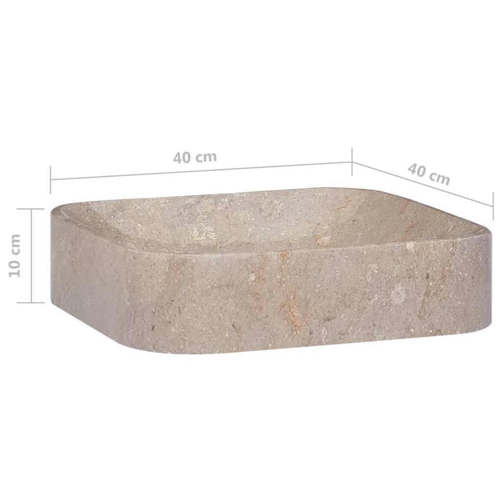 vidaXL izlietne, 40x40x10 cm, pelēks marmors cena un informācija | Izlietnes | 220.lv