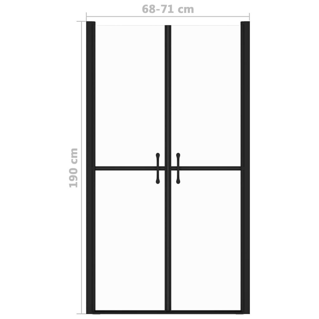 vidaXL dušas durvis, (68-71)x190 cm, ESG, caurspīdīgas cena un informācija | Dušas kabīnes | 220.lv