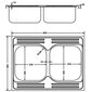 vidaXL virtuves izlietne, 2 bļodas, 800x600x155 mm, nerūsējošs tērauds cena un informācija | Virtuves izlietnes | 220.lv