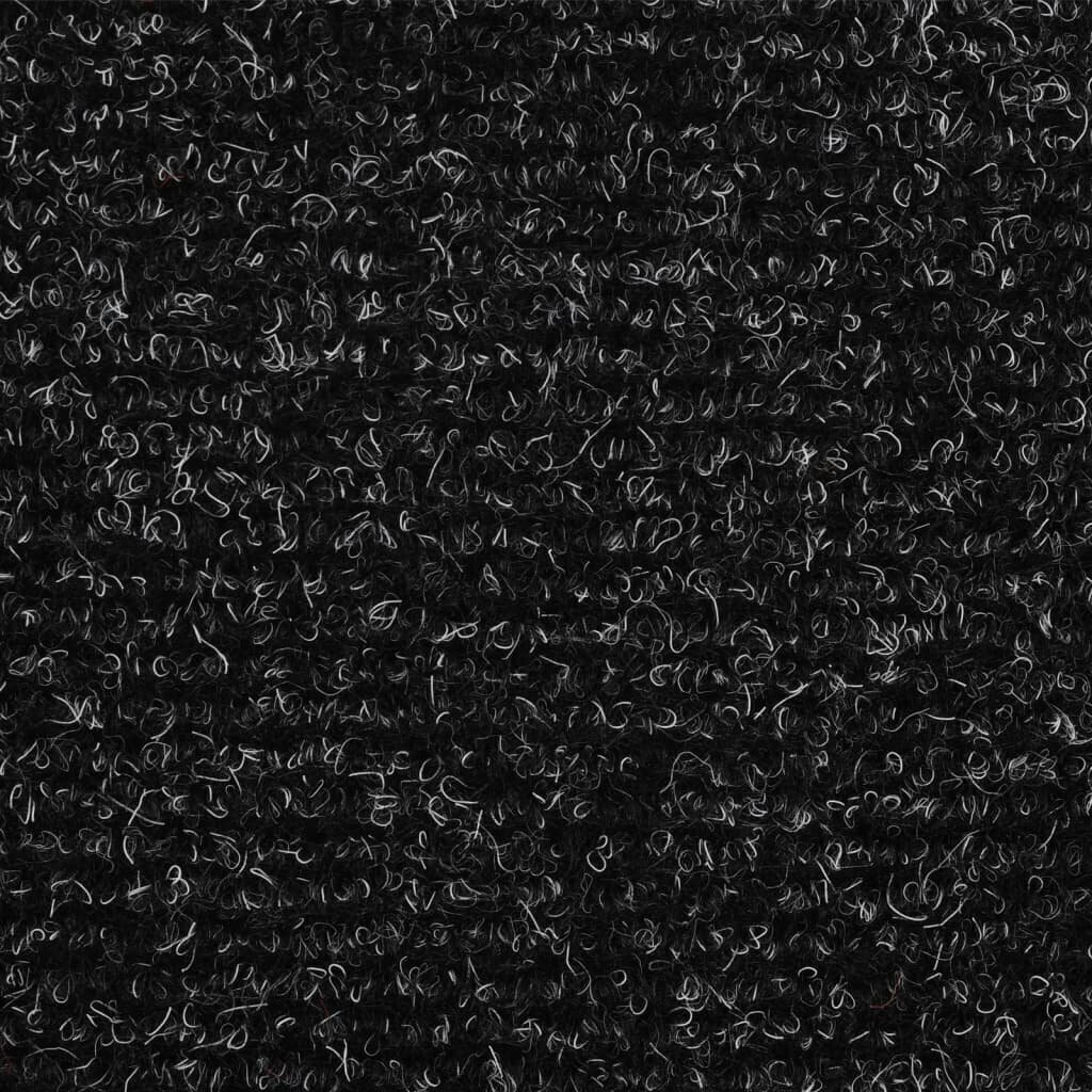 vidaXL kāpņu paklāji, 10 gab., pašlīmējoši, 56x17x3 cm, tumši pelēki cena un informācija | Paklāji | 220.lv