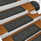 vidaXL kāpņu paklāji, 5 gab., 65x25 cm, pelēki cena un informācija | Paklāji | 220.lv