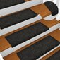 vidaXL kāpņu paklāji, 5 gab., 65x25 cm, melni cena un informācija | Paklāji | 220.lv