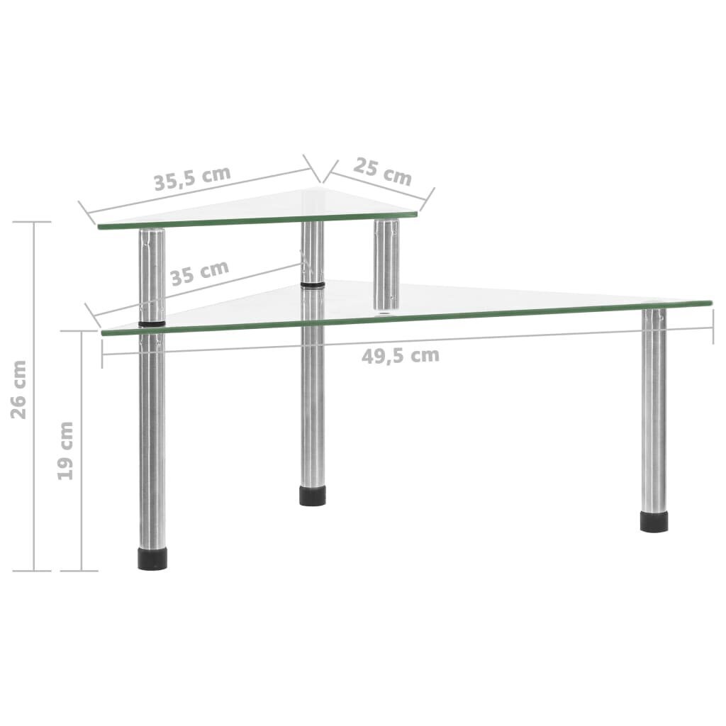 vidaXL virtuves plaukts, 49,5x35x19 cm, caurspīdīgs rūdīts stikls cena un informācija | Žurnālgaldiņi | 220.lv