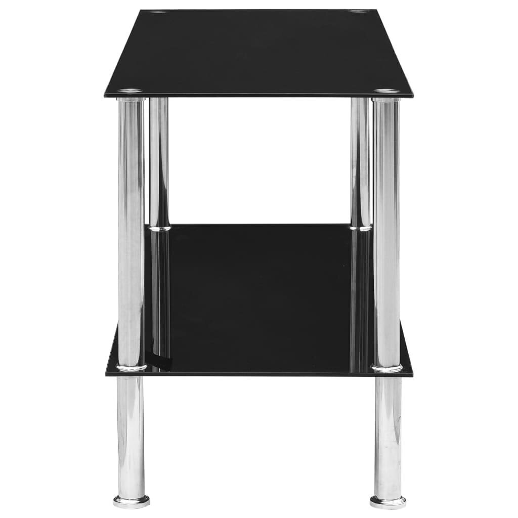 vidaXL kafijas galdiņš, melns, 110x43x60 cm, rūdīts stikls цена и информация | Žurnālgaldiņi | 220.lv