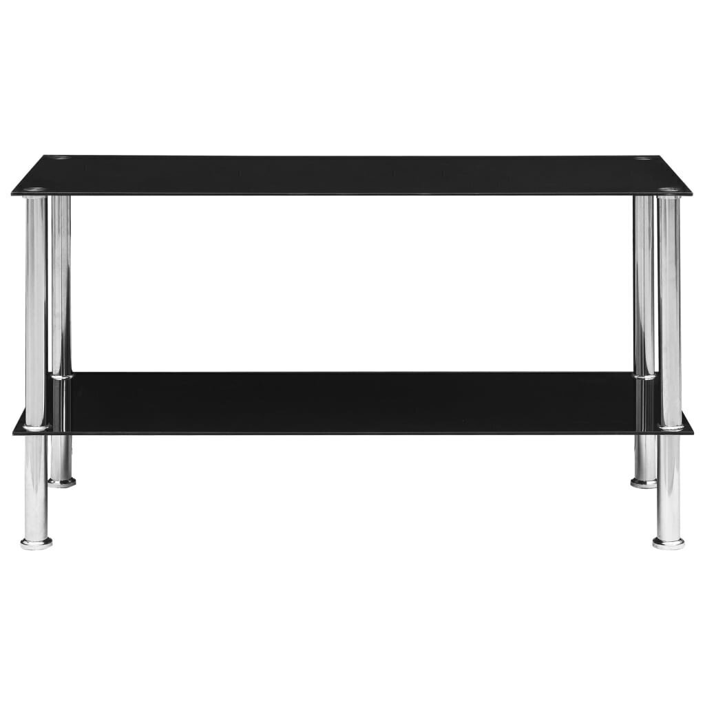 vidaXL kafijas galdiņš, melns, 110x43x60 cm, rūdīts stikls цена и информация | Žurnālgaldiņi | 220.lv