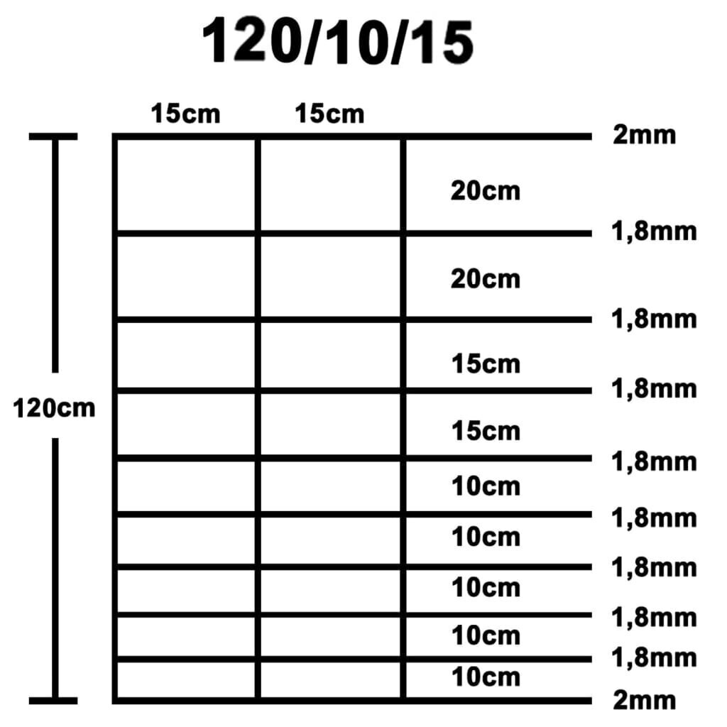 vidaXL dārza žogs, cinkots tērauds, 50x1,2 m, sudraba krāsa цена и информация | Žogi un piederumi | 220.lv