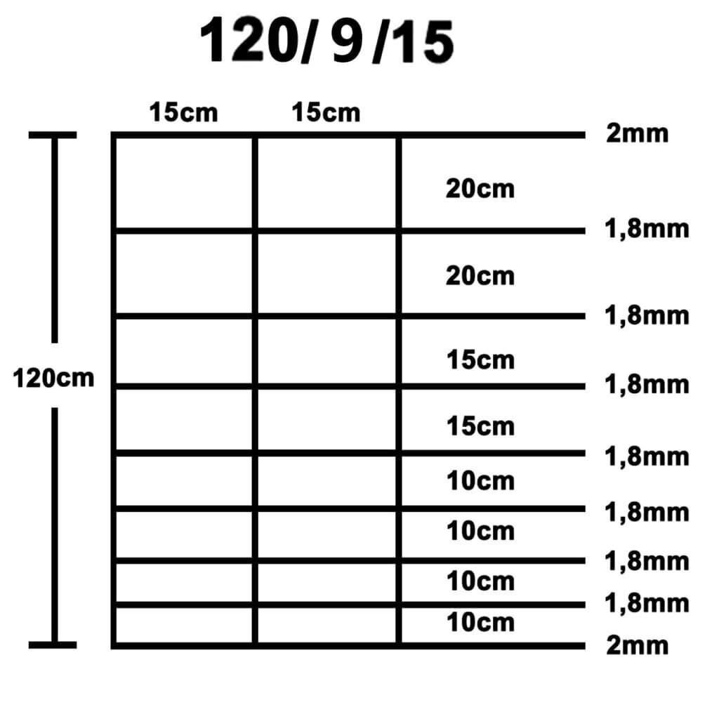 vidaXL dārza žogs, cinkots tērauds, 50x1,2 m, sudraba krāsa cena un informācija | Žogi un piederumi | 220.lv