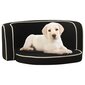 vidaXL saliekams dīvāns suņiem, melns, 76x71x30 cm, lins, matracis cena un informācija | Suņu gultas, spilveni, būdas | 220.lv