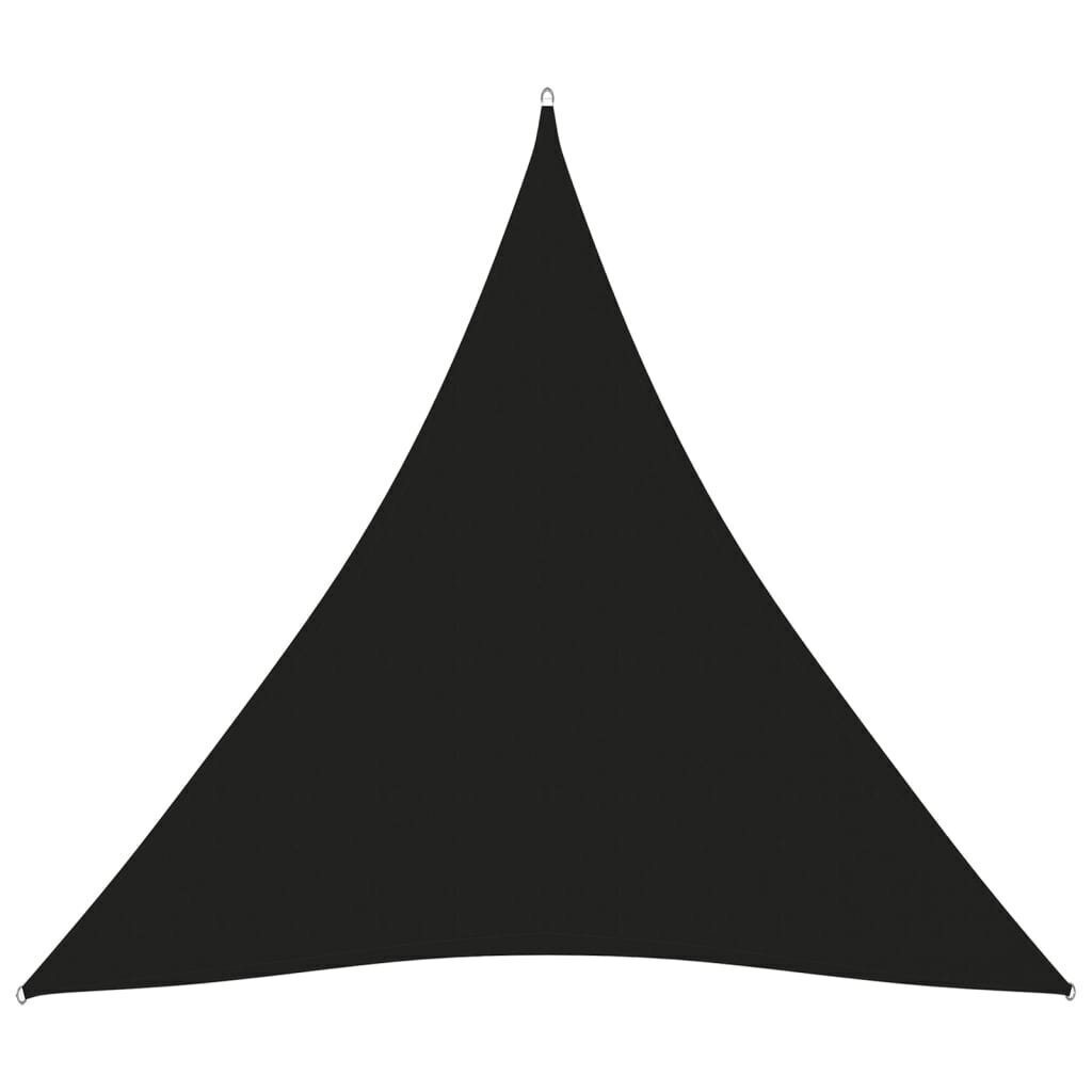 vidaXL saulessargs, 3,6x3,6x3,6 m, trijstūra, melns oksforda audums cena un informācija | Saulessargi, markīzes un statīvi | 220.lv