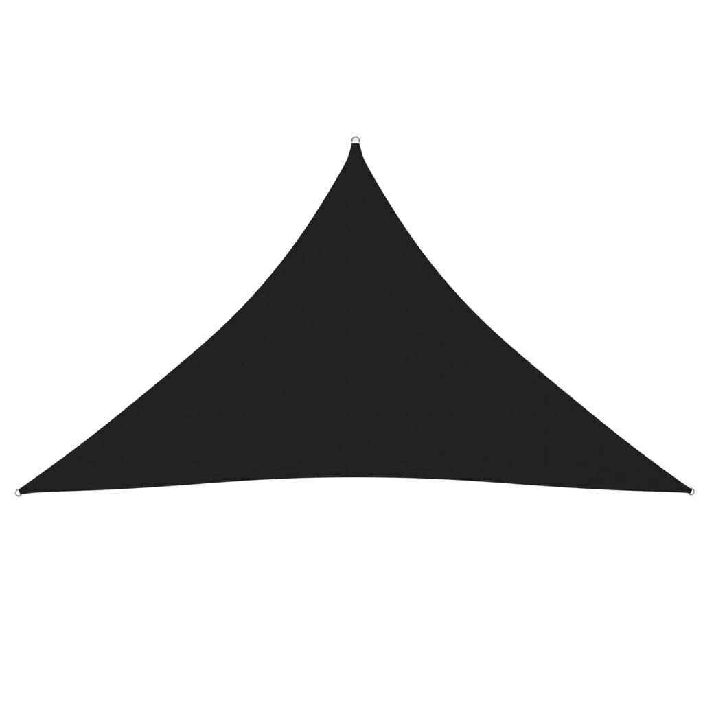 vidaXL saulessargs, trijstūra, 3,5x3,5x4,9 m, melns oksforda audums cena un informācija | Saulessargi, markīzes un statīvi | 220.lv