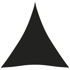 vidaXL saulessargs, 5x7x7 m, trijstūra forma, melns oksforda audums cena un informācija | Saulessargi, markīzes un statīvi | 220.lv