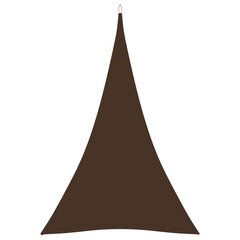 vidaXL saulessargs, 3x4x4 m, trijstūra forma, brūns oksforda audums cena un informācija | Saulessargi, markīzes un statīvi | 220.lv