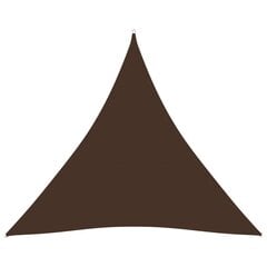 vidaXL saulessargs, 4,5x4,5x4,5 m, trijstūra, brūns oksforda audums cena un informācija | Saulessargi, markīzes un statīvi | 220.lv