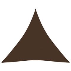 vidaXL saulessargs, 5x5x5 m, trijstūra, brūns oksforda audums цена и информация | Зонты, маркизы, стойки | 220.lv