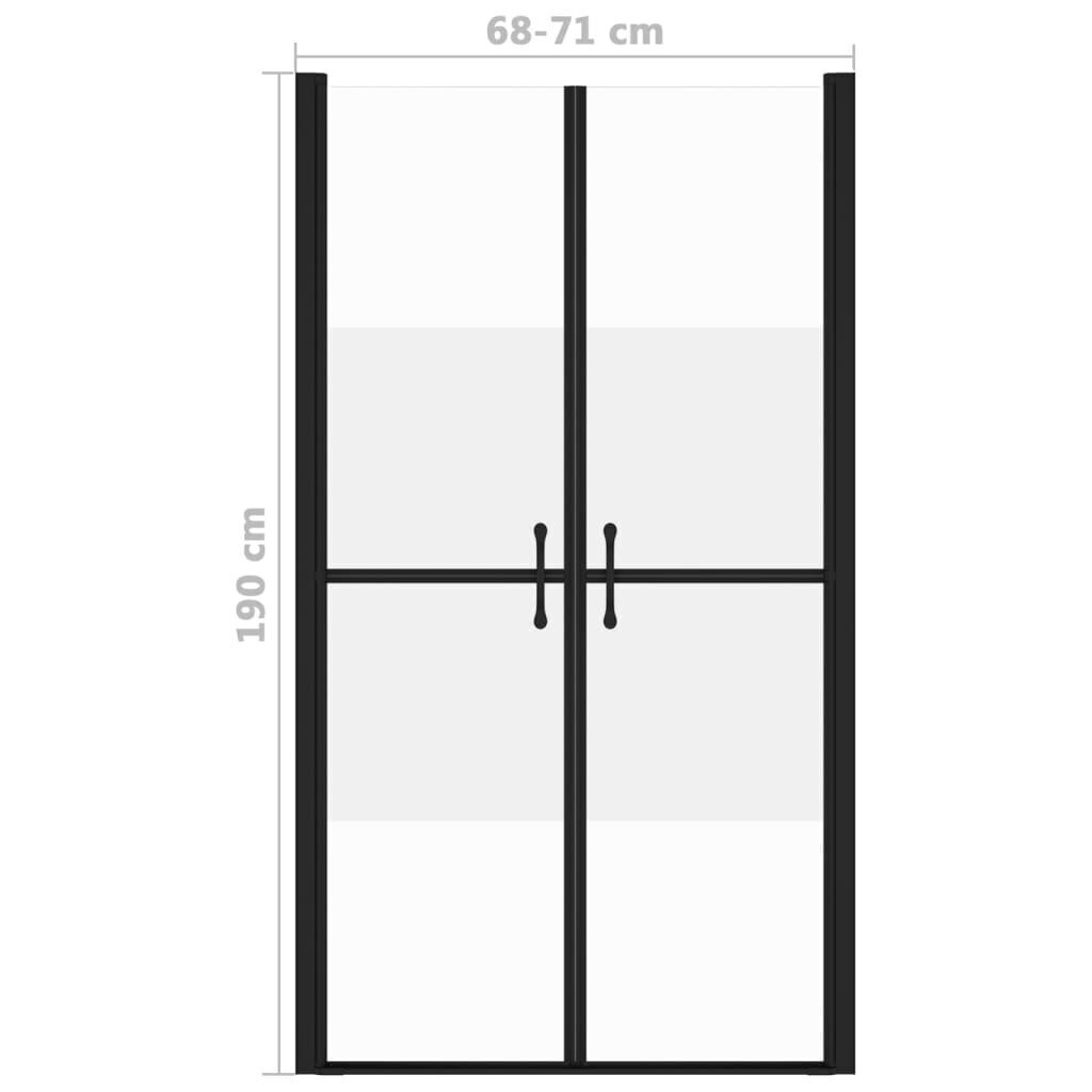vidaXL dušas durvis, (68-71)x190 cm, ESG, pusmatētas cena un informācija | Dušas durvis, dušas sienas | 220.lv