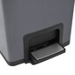 vidaXL atkritumu tvertne ar pedāli, 30 L, pelēka, nerūsējošais tērauds cena un informācija | Miskastes | 220.lv