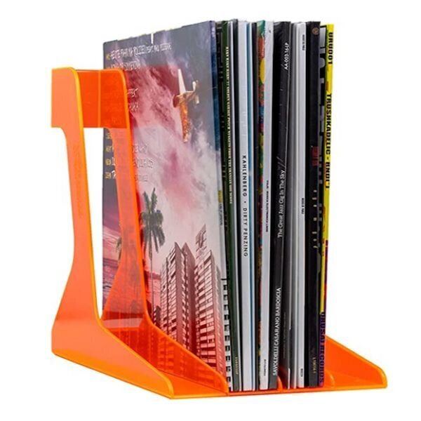 Vinila skaņuplašu paliktnis statīvs, plašu plaukts, oranžs / Audio Anatomy LP VINYL RECORD STAND, orange цена и информация | Vinila plates, CD, DVD | 220.lv