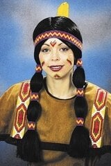 Парик Индейца с лентой и пером. цена и информация | Карнавальные костюмы, парики и маски | 220.lv