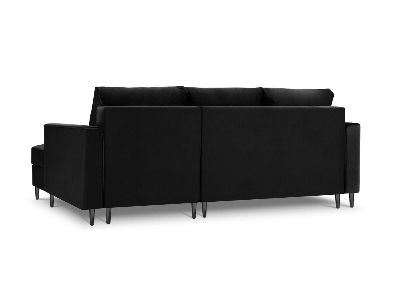 Stūra dīvāns Mazzini Sofas Cartadera, melns/melns cena un informācija | Stūra dīvāni | 220.lv