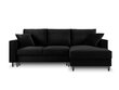 Stūra dīvāns Mazzini Sofas Cartadera, melns/melns cena un informācija | Stūra dīvāni | 220.lv