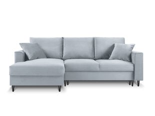 Stūra dīvāns Mazzini Sofas Cartadera, gaiši zils/melns cena un informācija | Stūra dīvāni | 220.lv