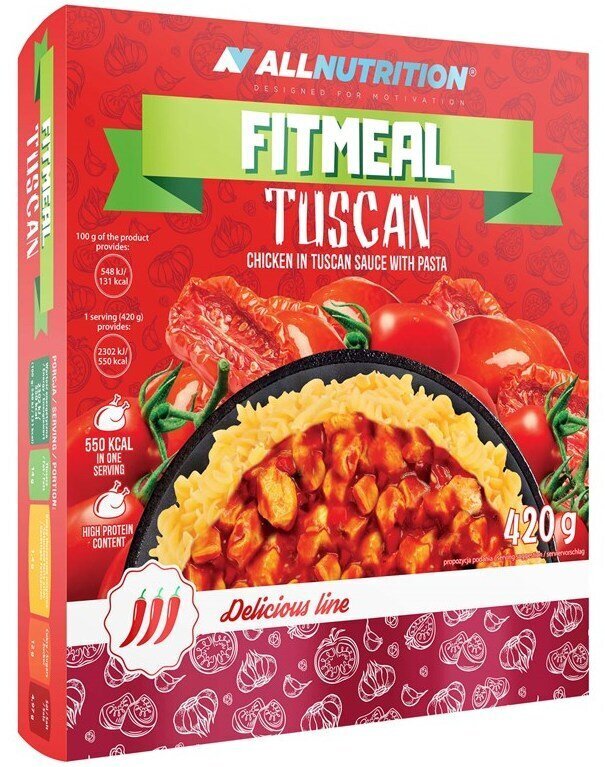 AllNutrition Fitmeal Tuscan 420 g - vistas gaļa Toskānas mērcē ar makaroniem цена и информация | Funkcionālā pārtika (superēdiens) | 220.lv