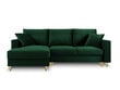 Stūra dīvāns Mazzini Sofas Cartadera, tumši zaļš cena un informācija | Stūra dīvāni | 220.lv