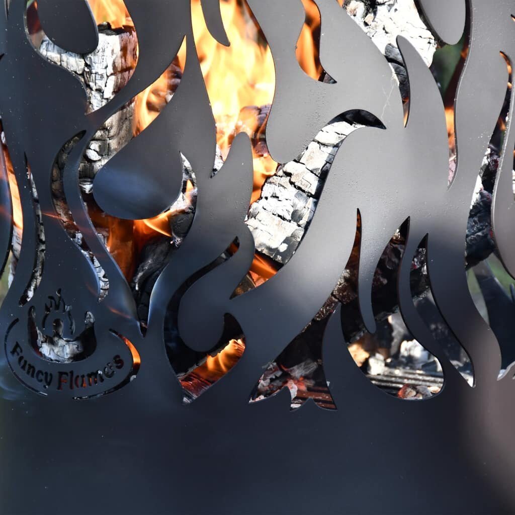 Esschert Design ugunskura grozs Flames, oglekļa tērauds, melns, FF408 cena un informācija | Kamīni | 220.lv