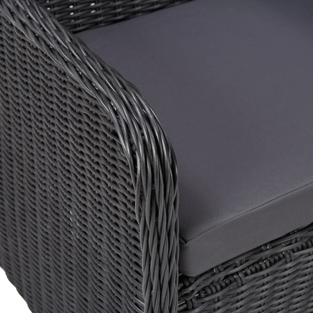 vidaXL 3-daļīgs bistro mēbeļu komplekts ar matračiem, PE rotangpalma cena un informācija | Dārza krēsli | 220.lv