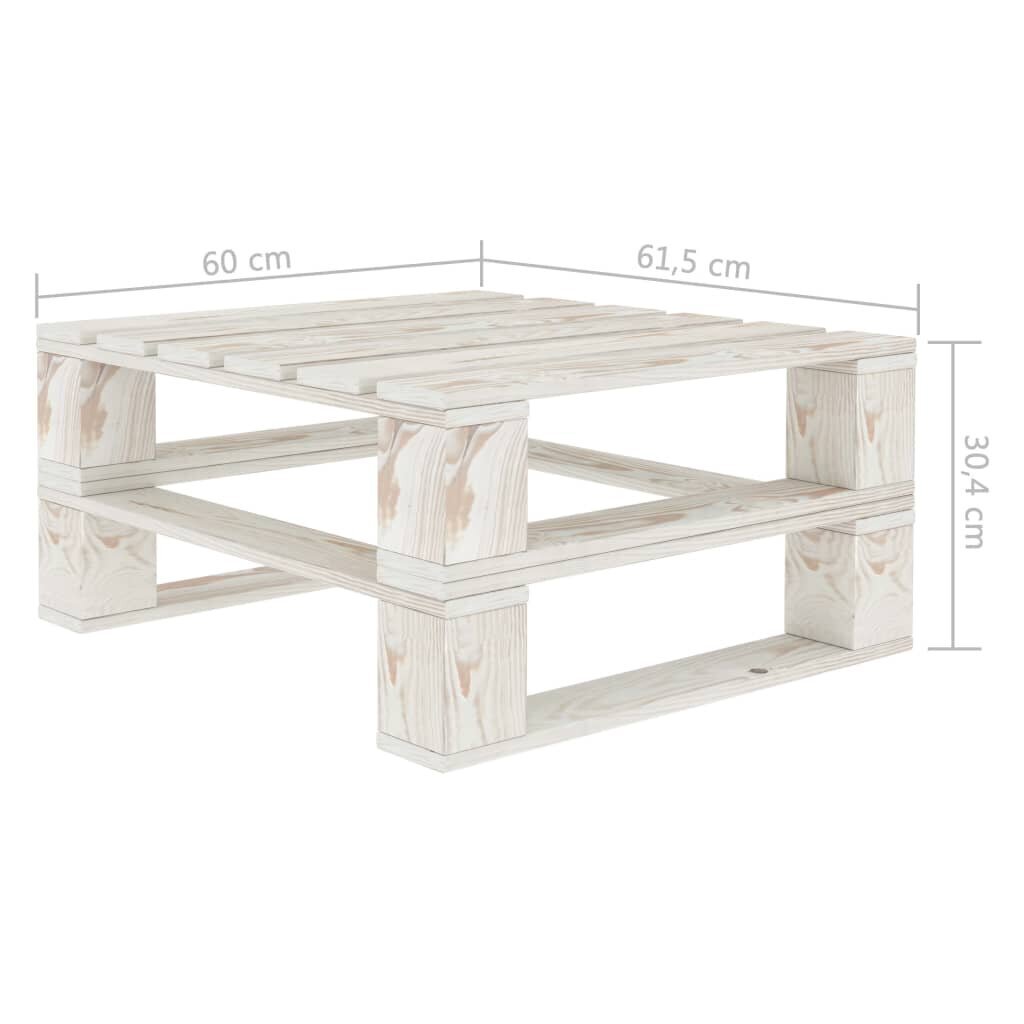 vidaXL dārza palešu galdi, 2 gab., balts koks cena un informācija | Dārza galdi | 220.lv